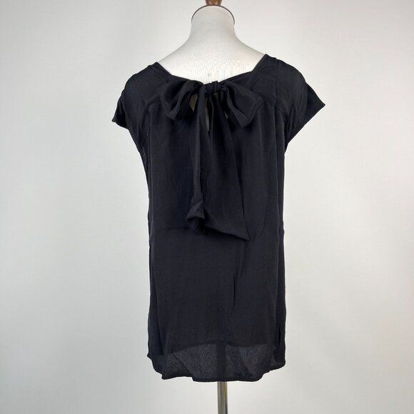 NWOT Mint Velvet Black Sequins Bow Tie Top Short-Sleeved Blouse Shirt US6 UK10 - Picture 3 of 13